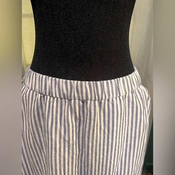 Talbots CANDY STRIPE LINEN MIDI SKIRT - Picture 11 of 13